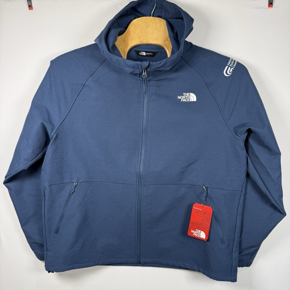 The North Face Men's Barr Lake Hooded Soft Shell Jacket XL Shady Blue NWT *Logo*